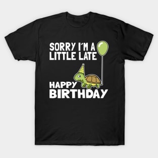 Funny Cute Turtle Birthday Gift Child Bday Present for Kids T-Shirt